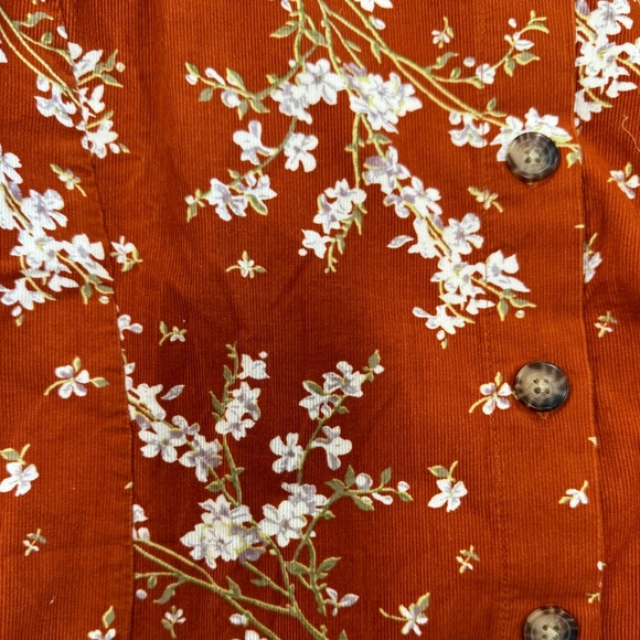 Large Madewell, floral, corduroy, long sleeve blouse - Picture 5 of 11